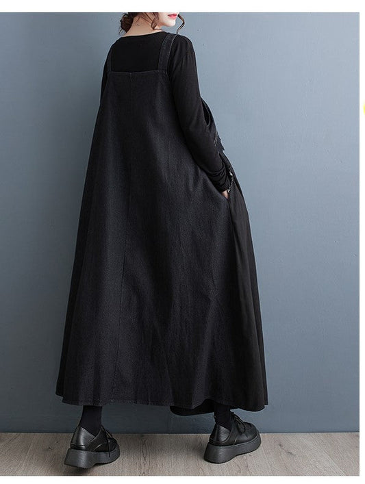 Dual Denim Salopet Elbise