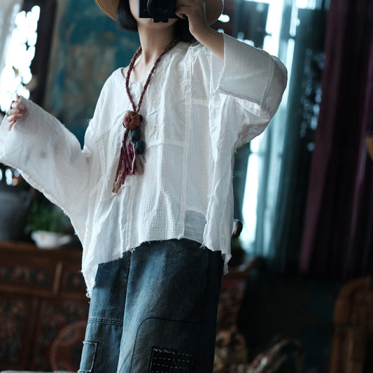 Vintage Patchwork V-Yaka Bluz