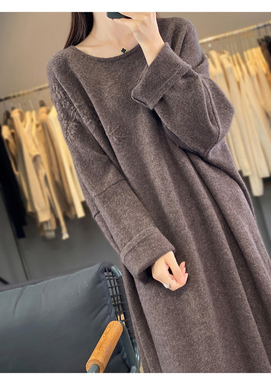 Flora Wool Midi Elbise