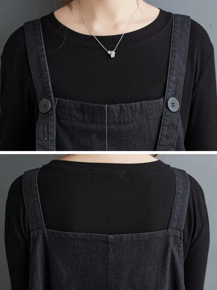 Dual Denim Salopet Elbise