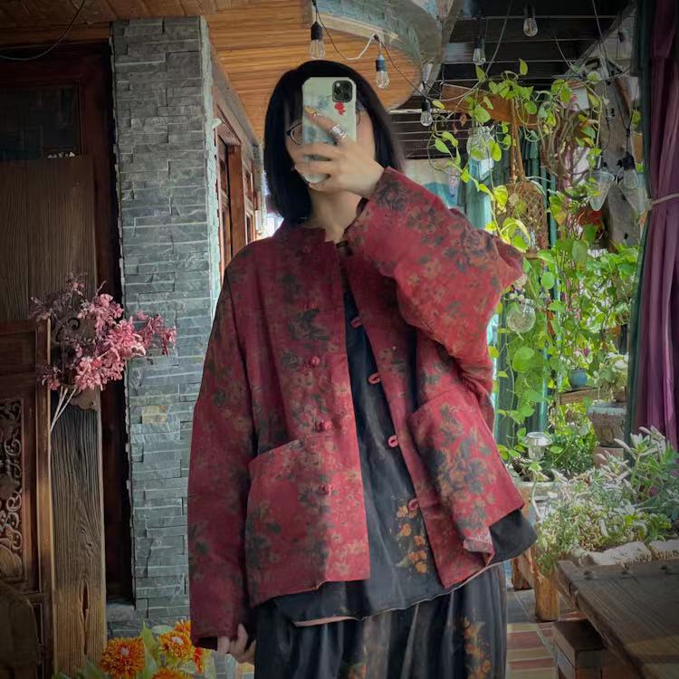 Vintage Bloom Keten Ceket