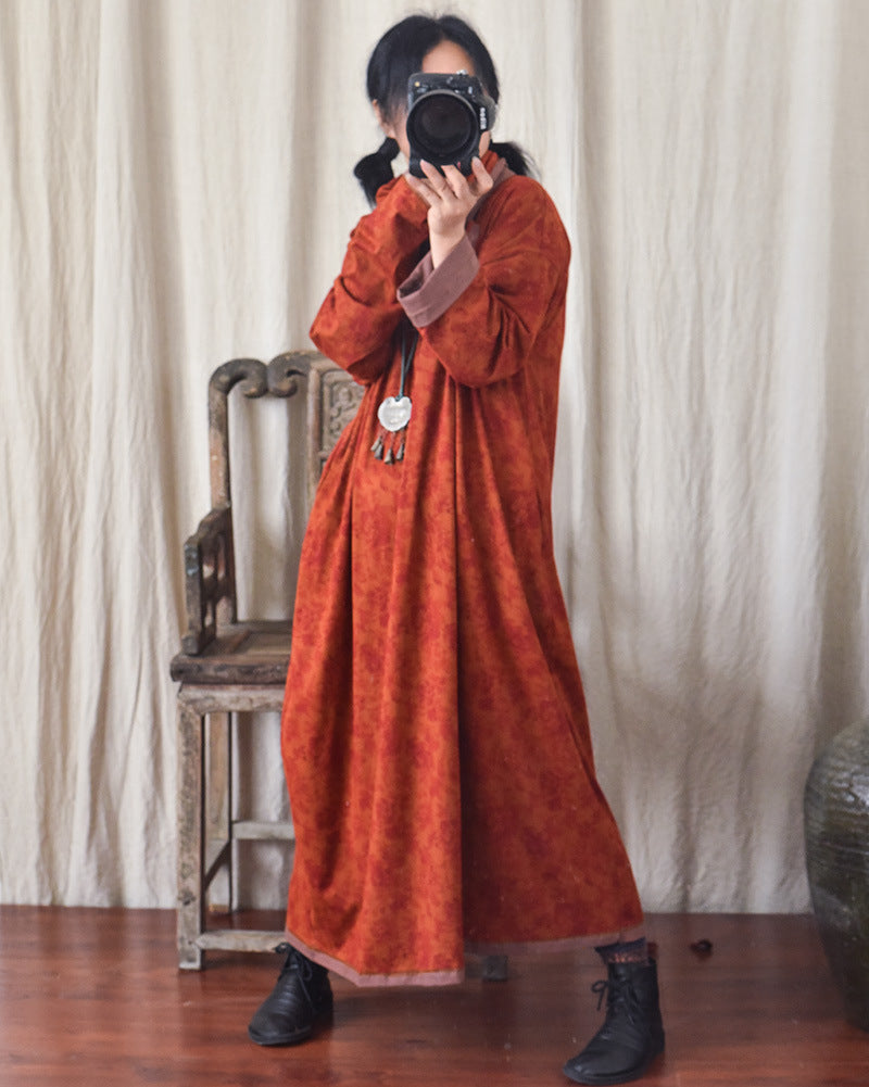 Vintage Blossom Midi Elbise