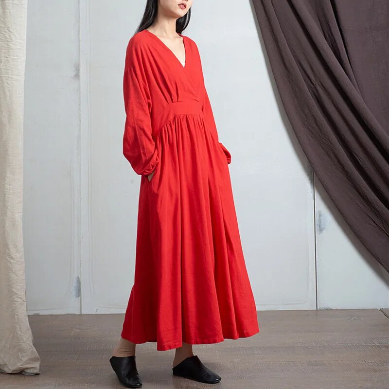 Vintage Midi Elbise