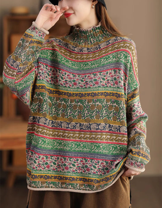 CozyBloom Çiçekli Triko