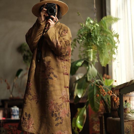 Vintage Bloom Düğme Detaylı Elbise-Tunik