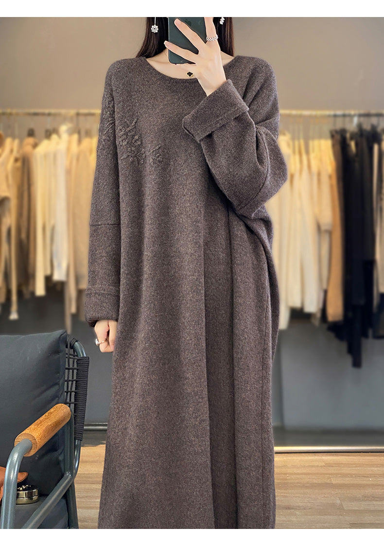 Flora Wool Midi Elbise