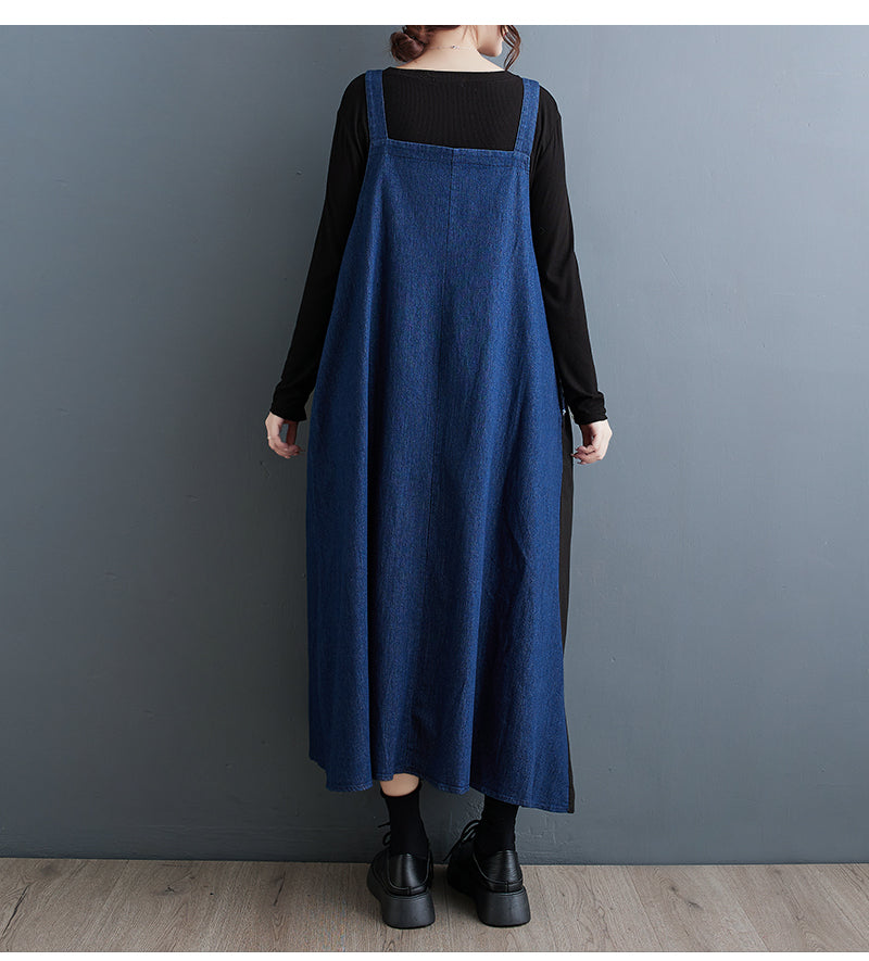 Dual Denim Salopet Elbise