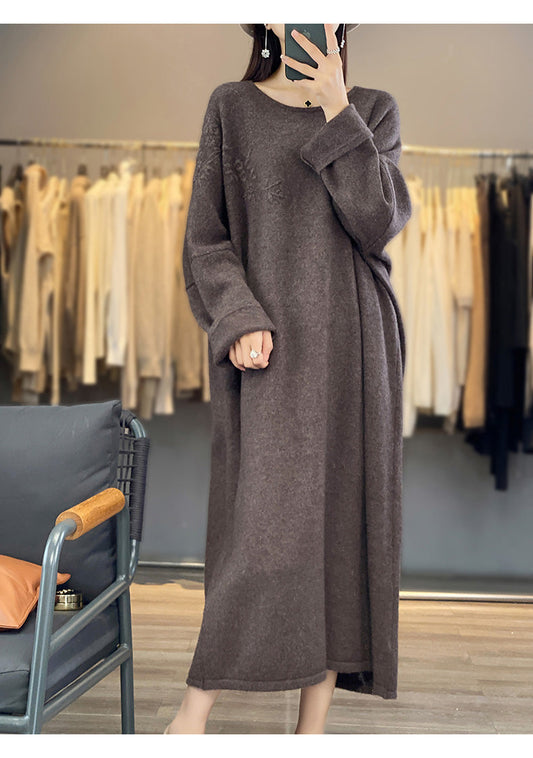 Flora Wool Midi Elbise
