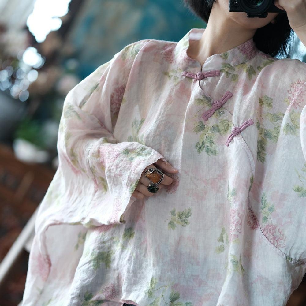 Vintage Floral Wind Cross Bluz