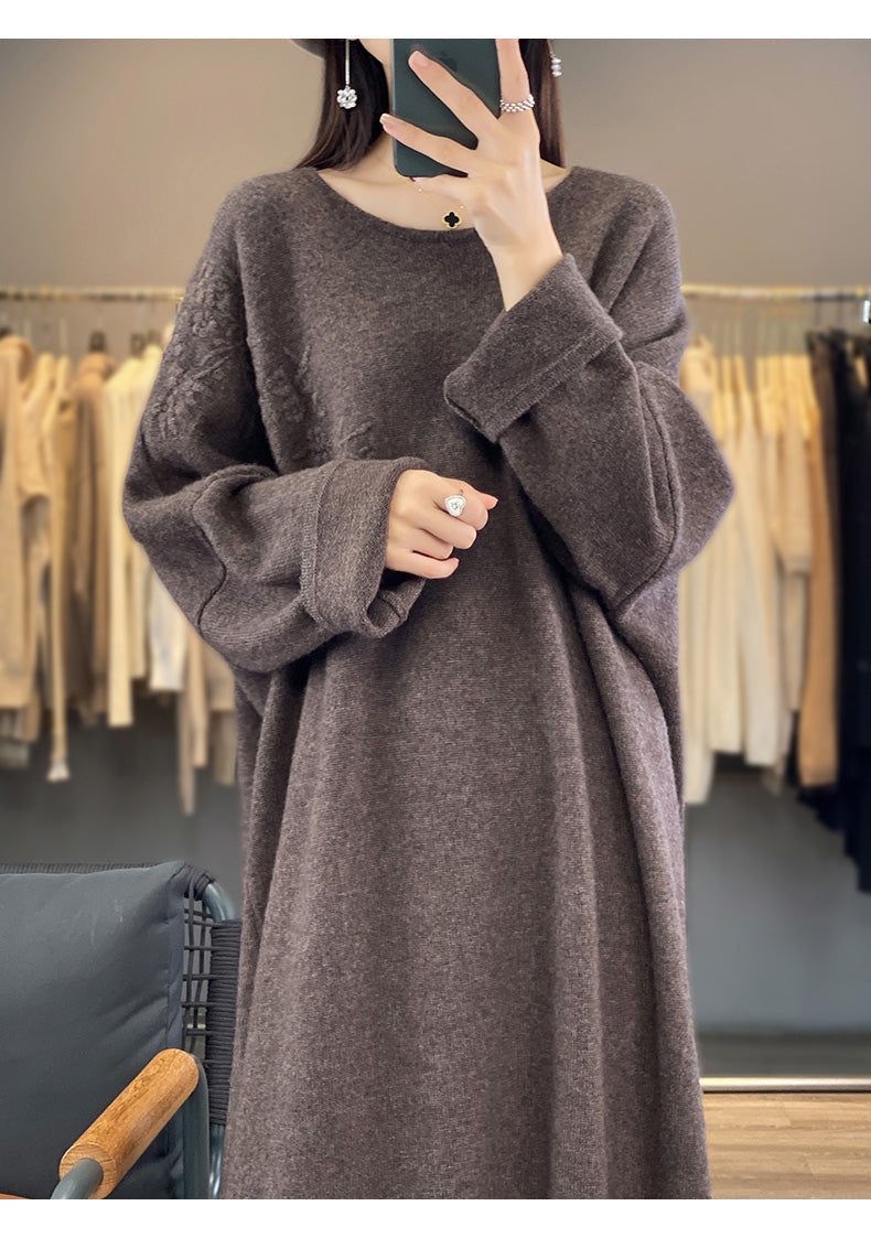 Flora Wool Midi Elbise