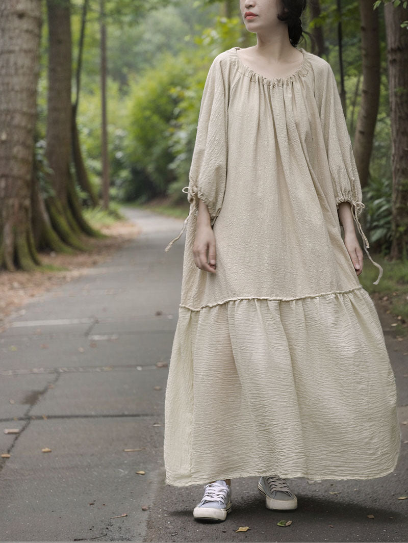 Boho Breeze Keten Elbise