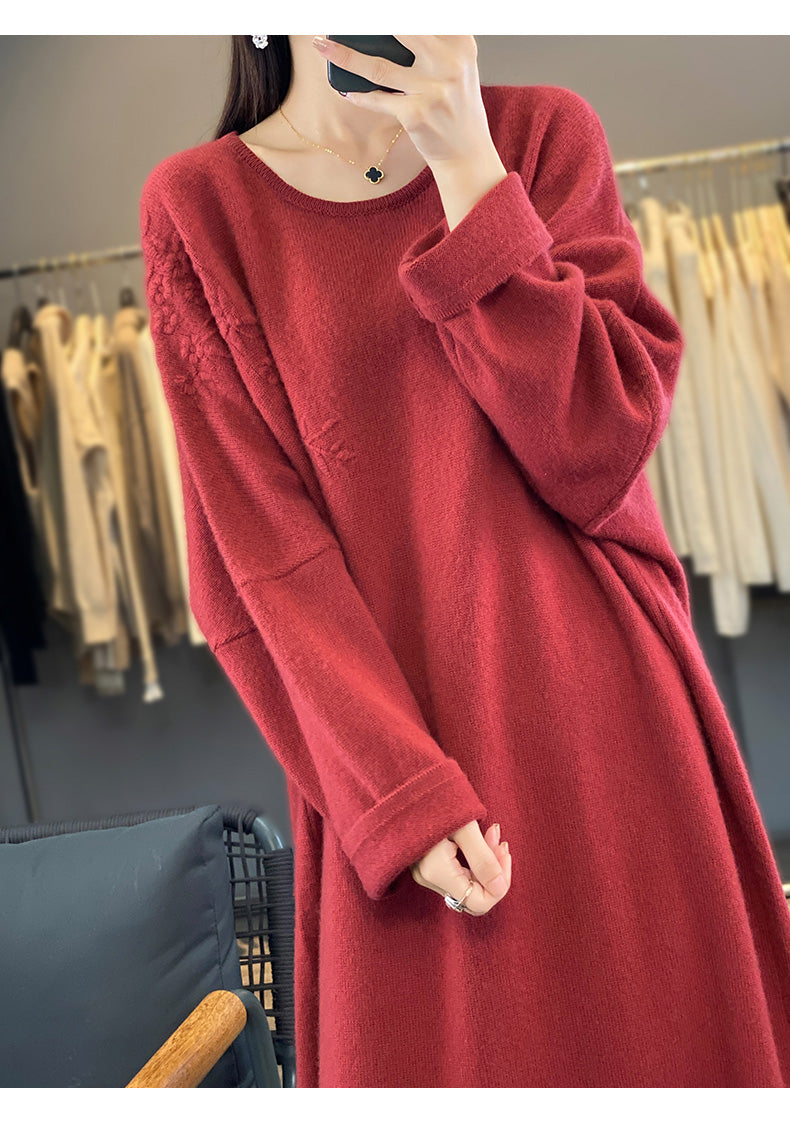 Flora Wool Midi Elbise