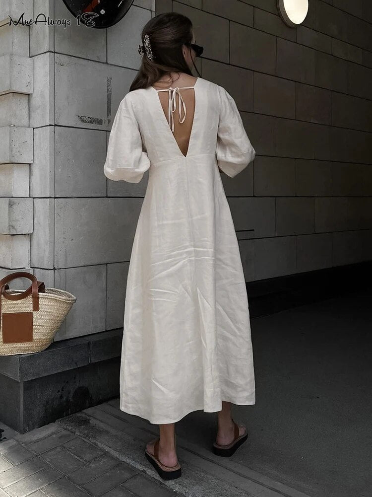 Royal Keten Midi Elbise
