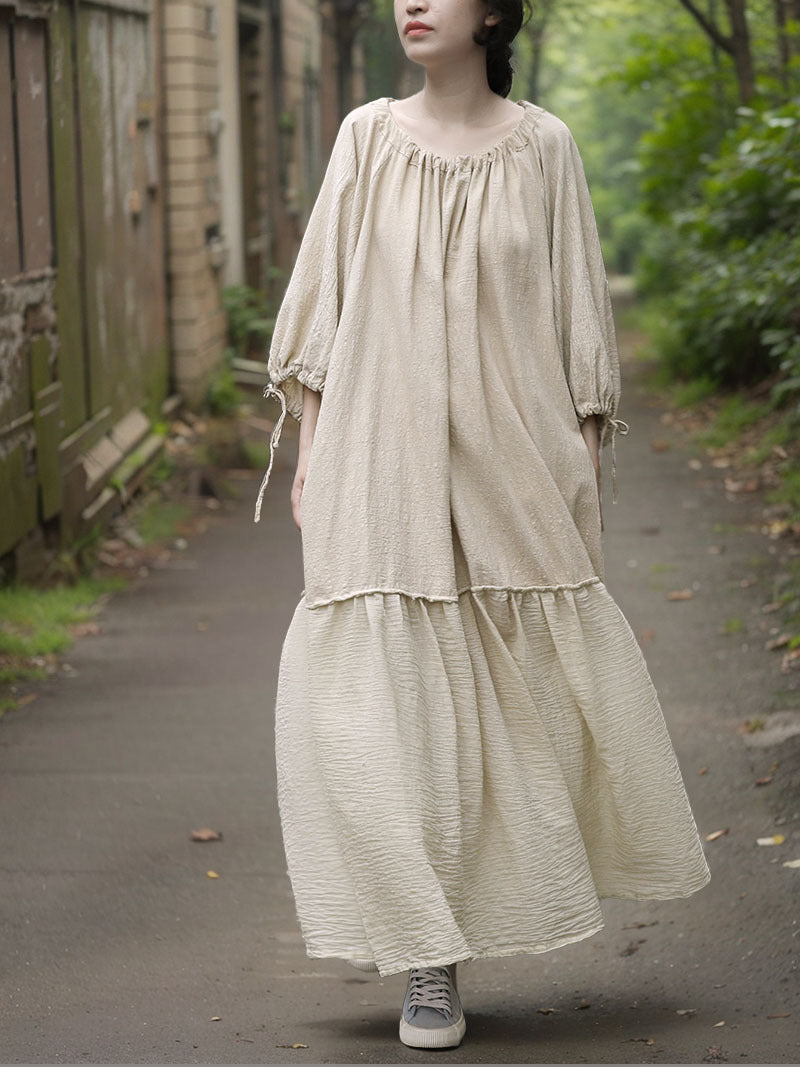 Boho Breeze Keten Elbise