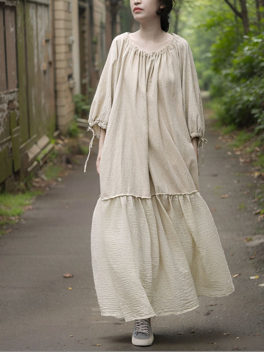 Boho Breeze Keten Elbise