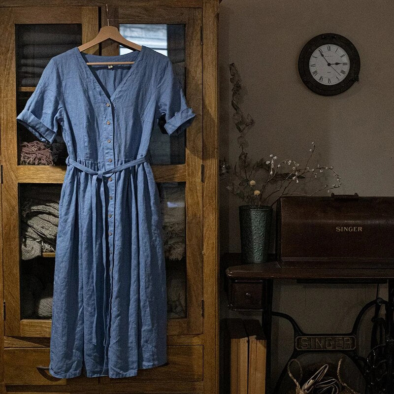 Vintage Aura Maxi Elbise
