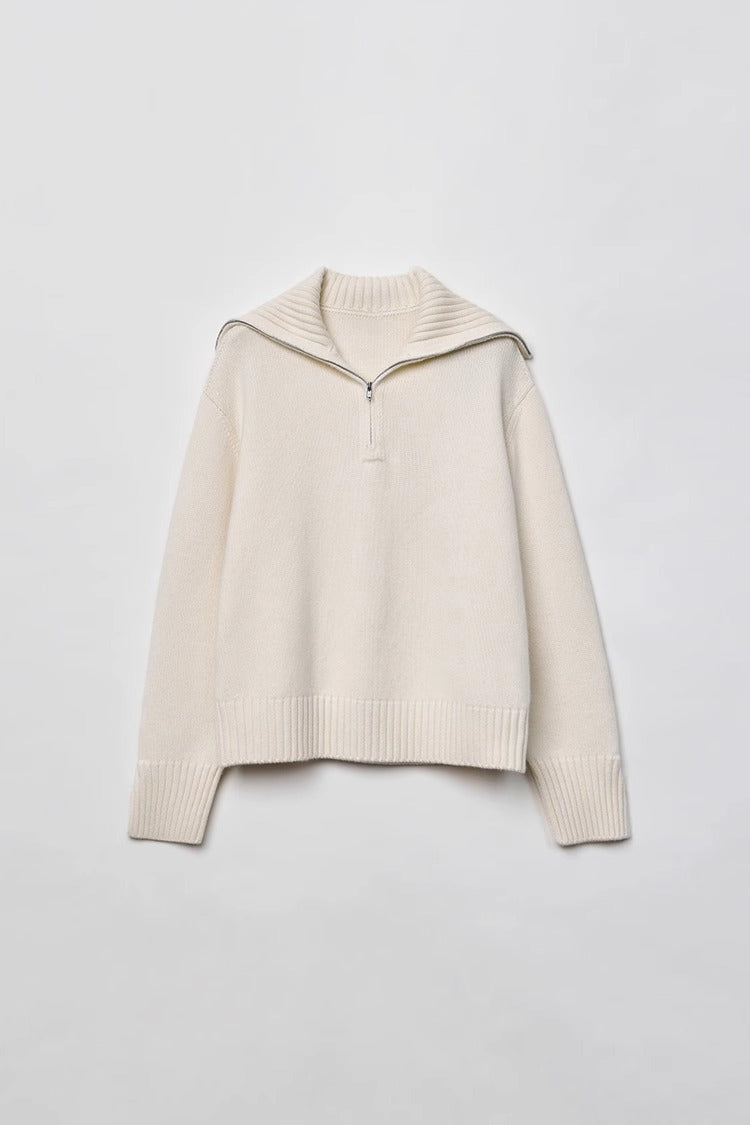 Cozy Zip Wool  Triko
