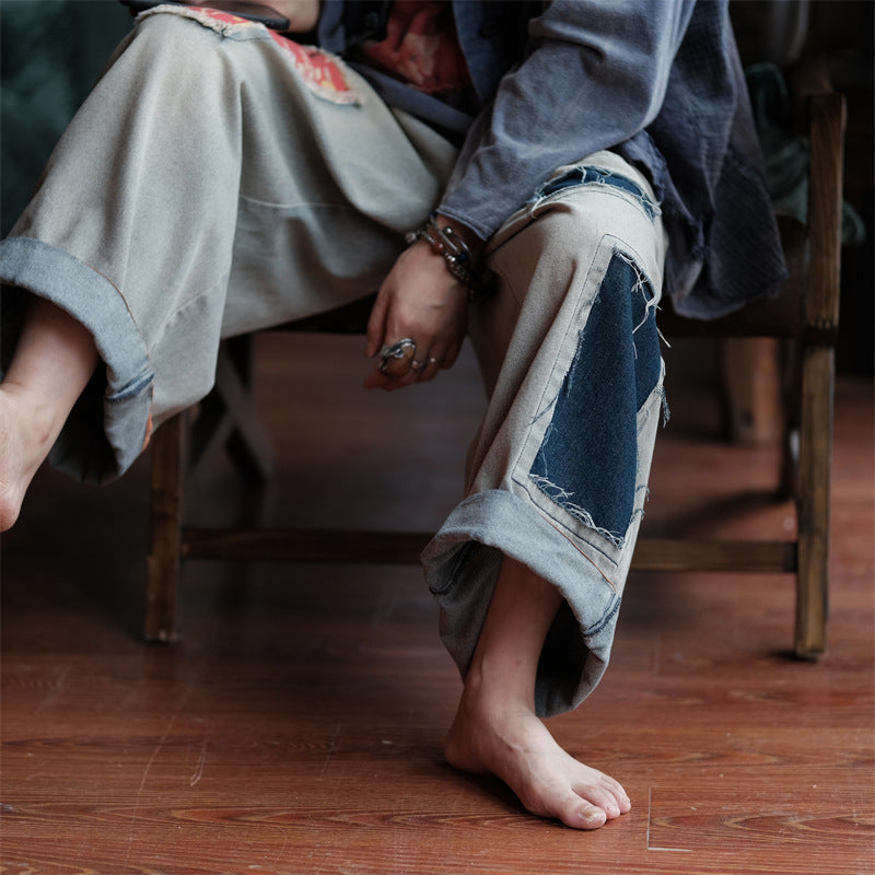 Vintage Bloom Denim Pantolon