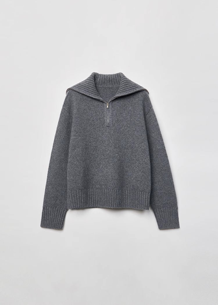 Cozy Zip Wool  Triko