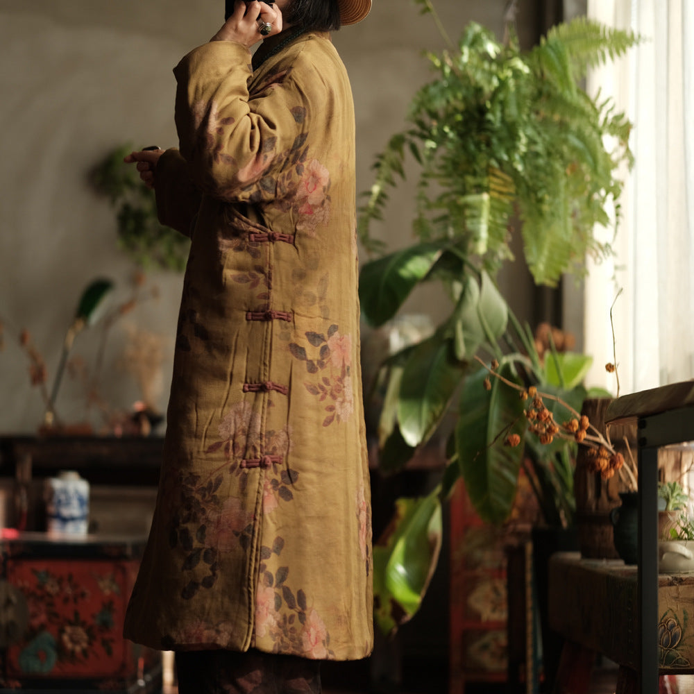 Vintage Bloom Düğme Detaylı Elbise-Tunik