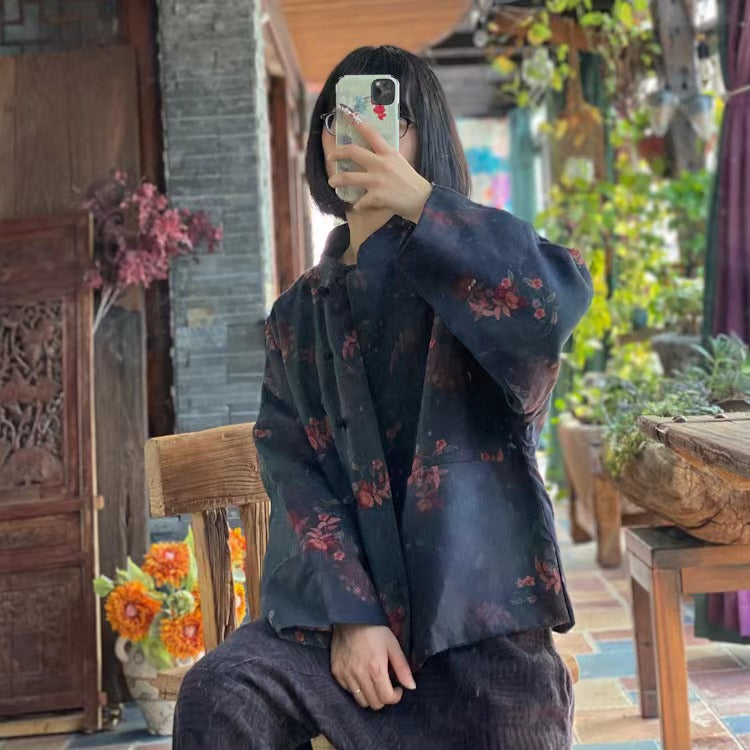 Vintage Bloom Keten Ceket
