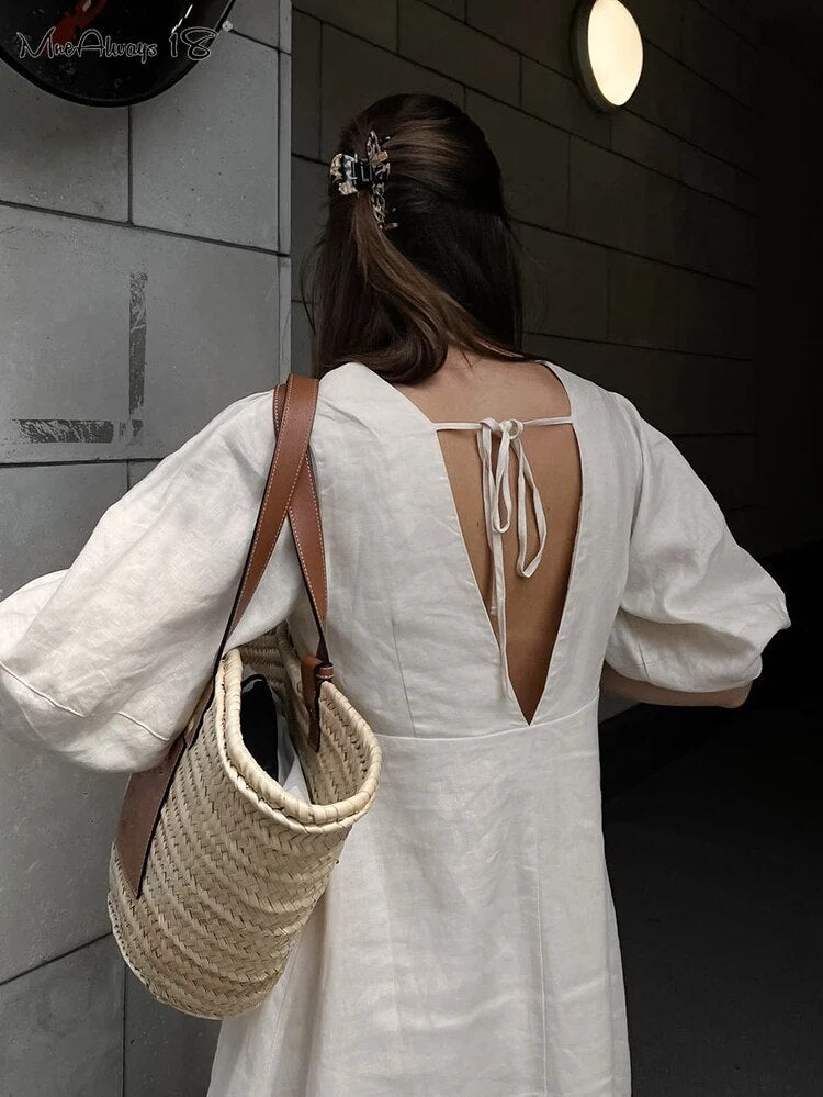 Royal Keten Midi Elbise