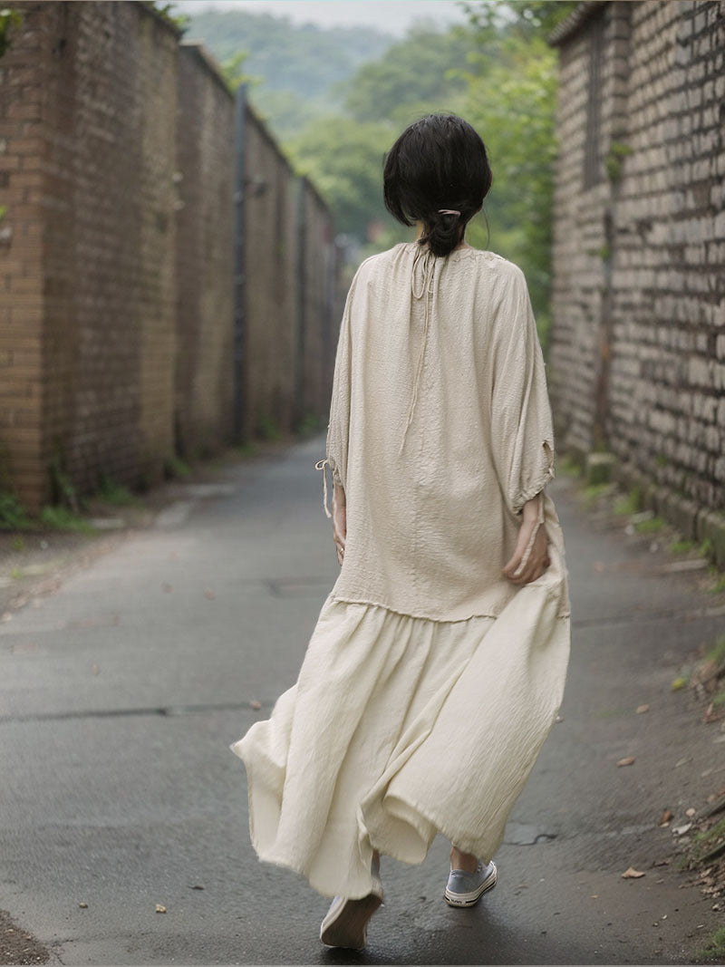 Boho Breeze Keten Elbise