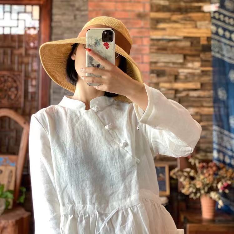Keten Charm Midi Elbise