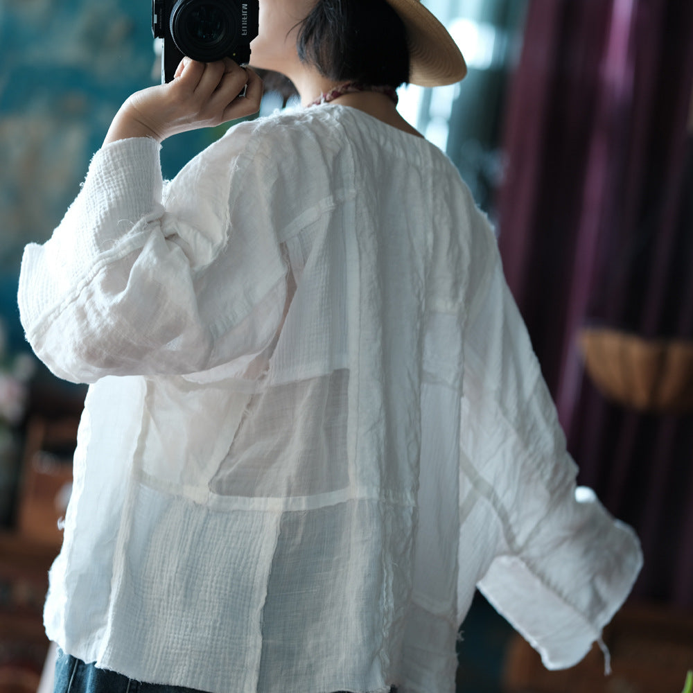 Vintage Patchwork V-Yaka Bluz