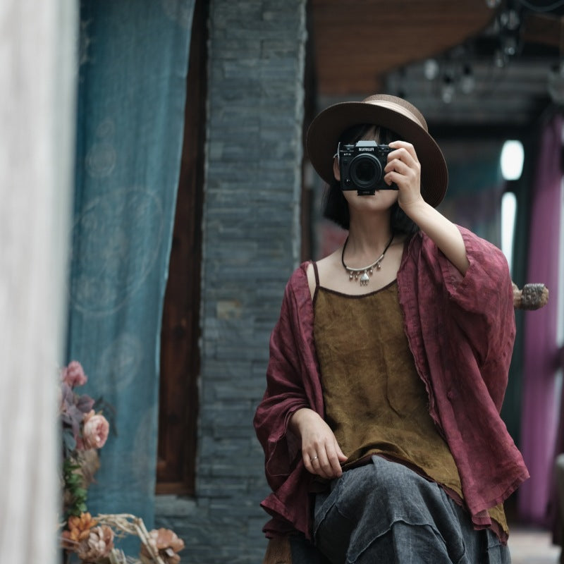 Vintage Bloom Askılı Bluz