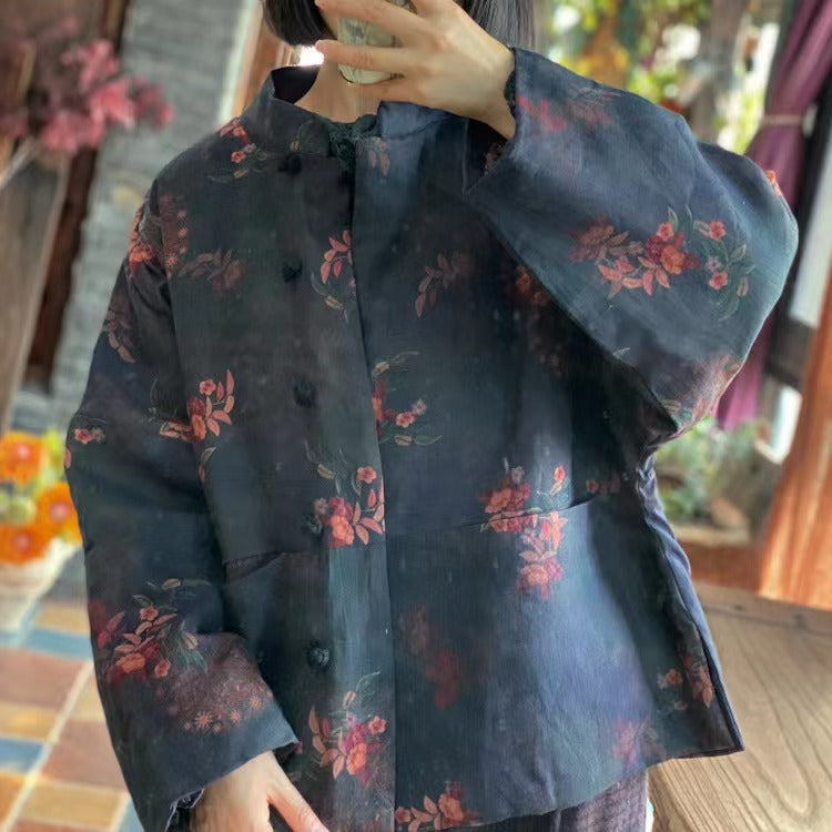 Vintage Bloom Keten Ceket