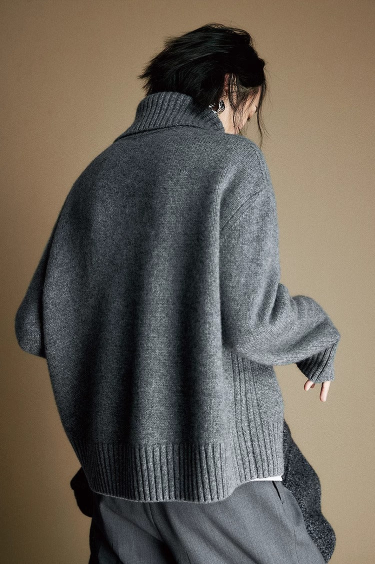 Cozy Zip Wool  Triko