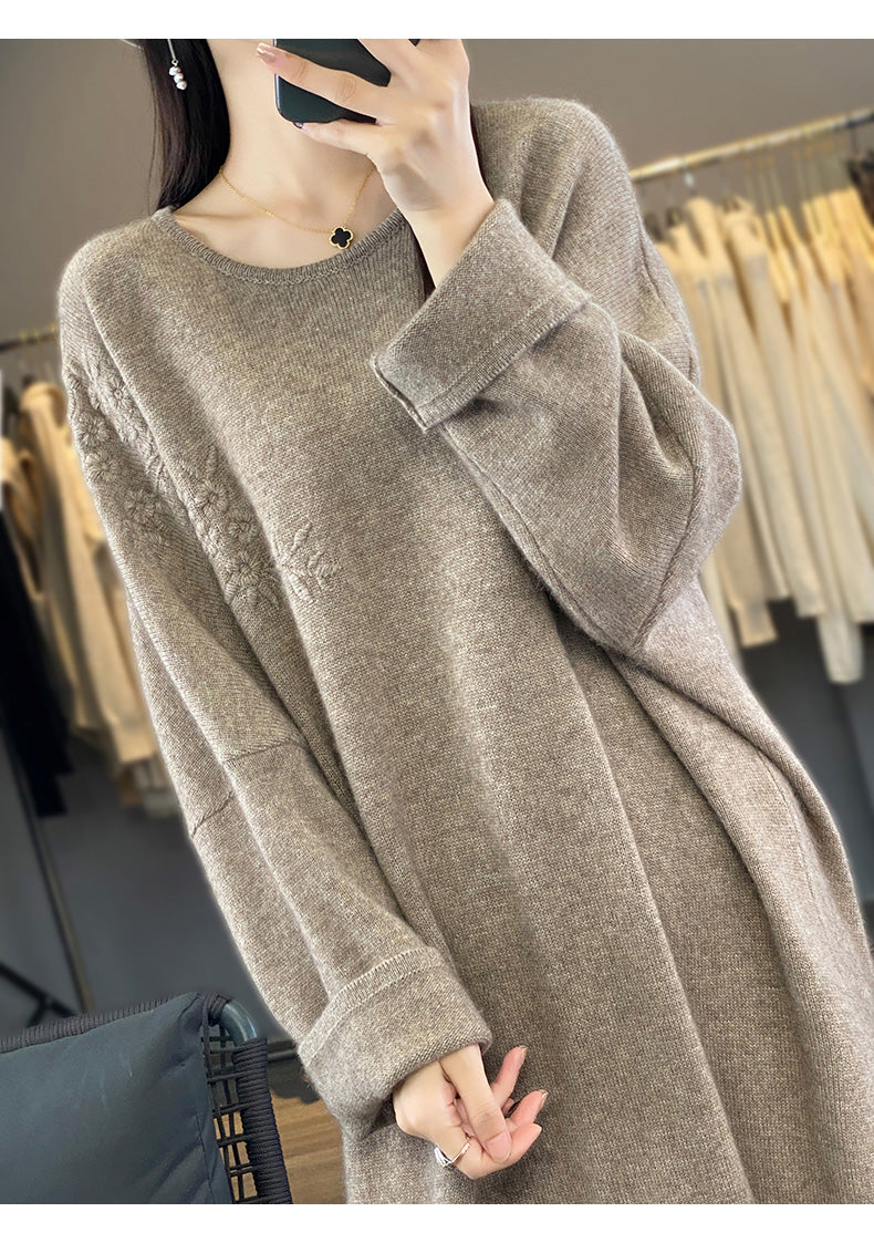 Flora Wool Midi Elbise