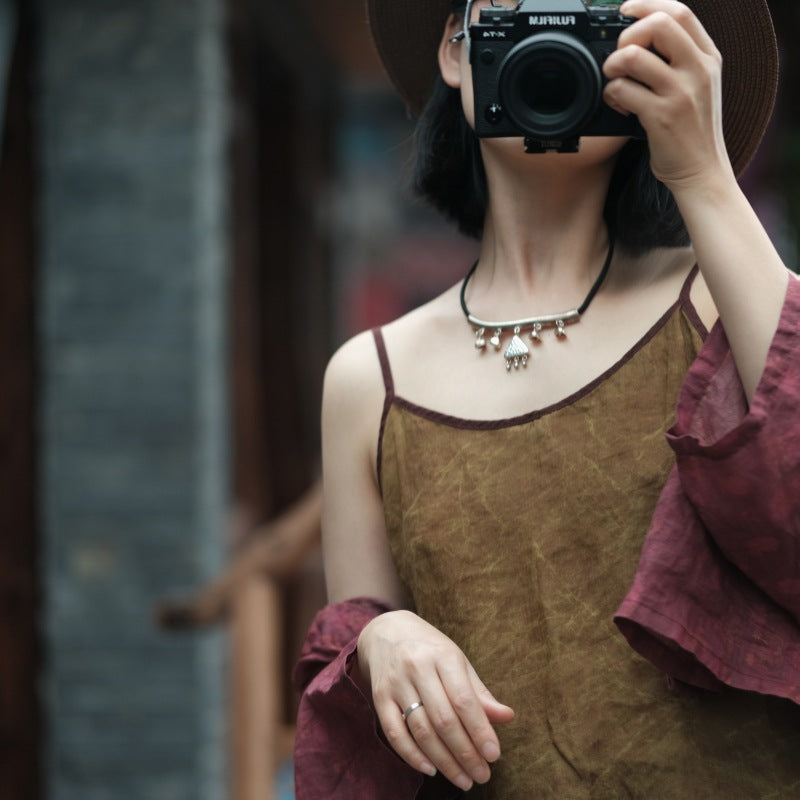 Vintage Bloom Askılı Bluz