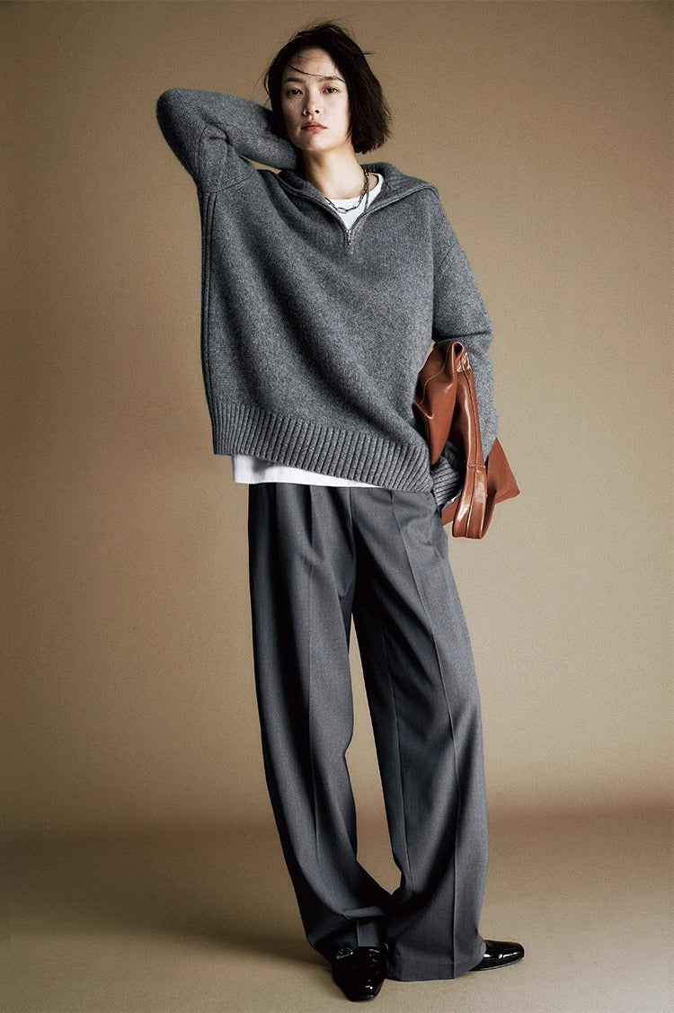 Cozy Zip Wool  Triko