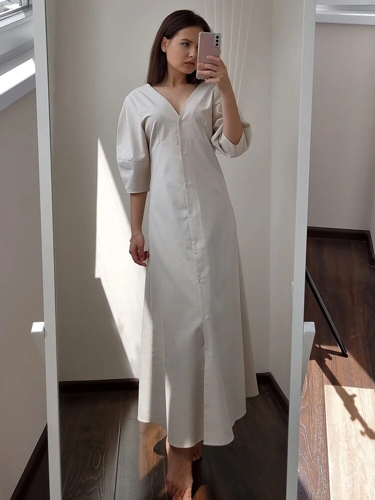 Royal Keten Midi Elbise