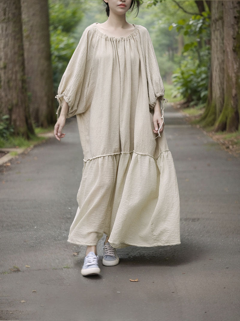 Boho Breeze Keten Elbise