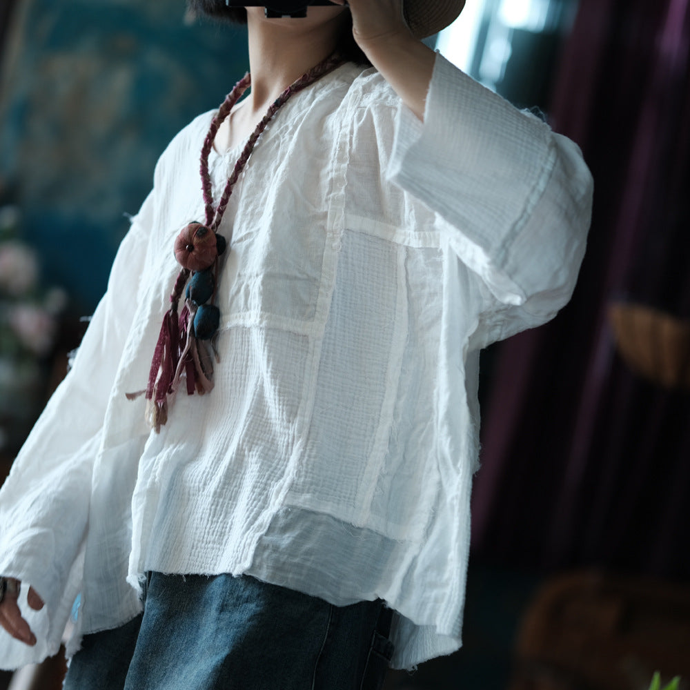 Vintage Patchwork V-Yaka Bluz