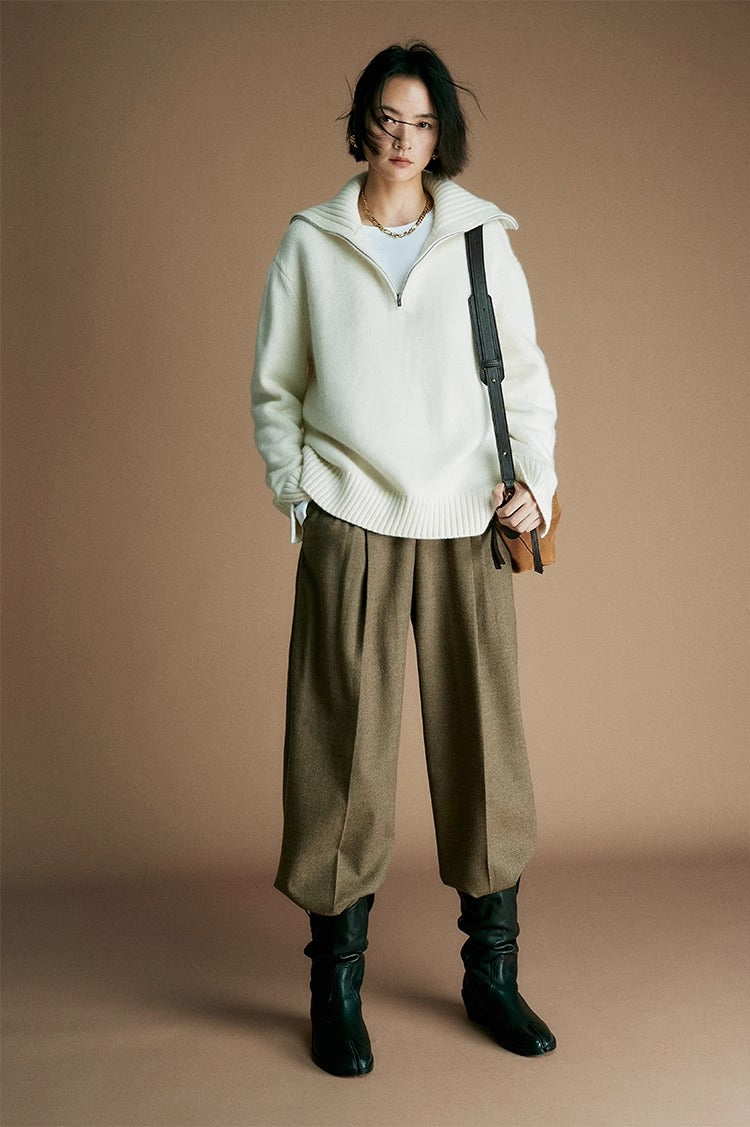 Cozy Zip Wool  Triko
