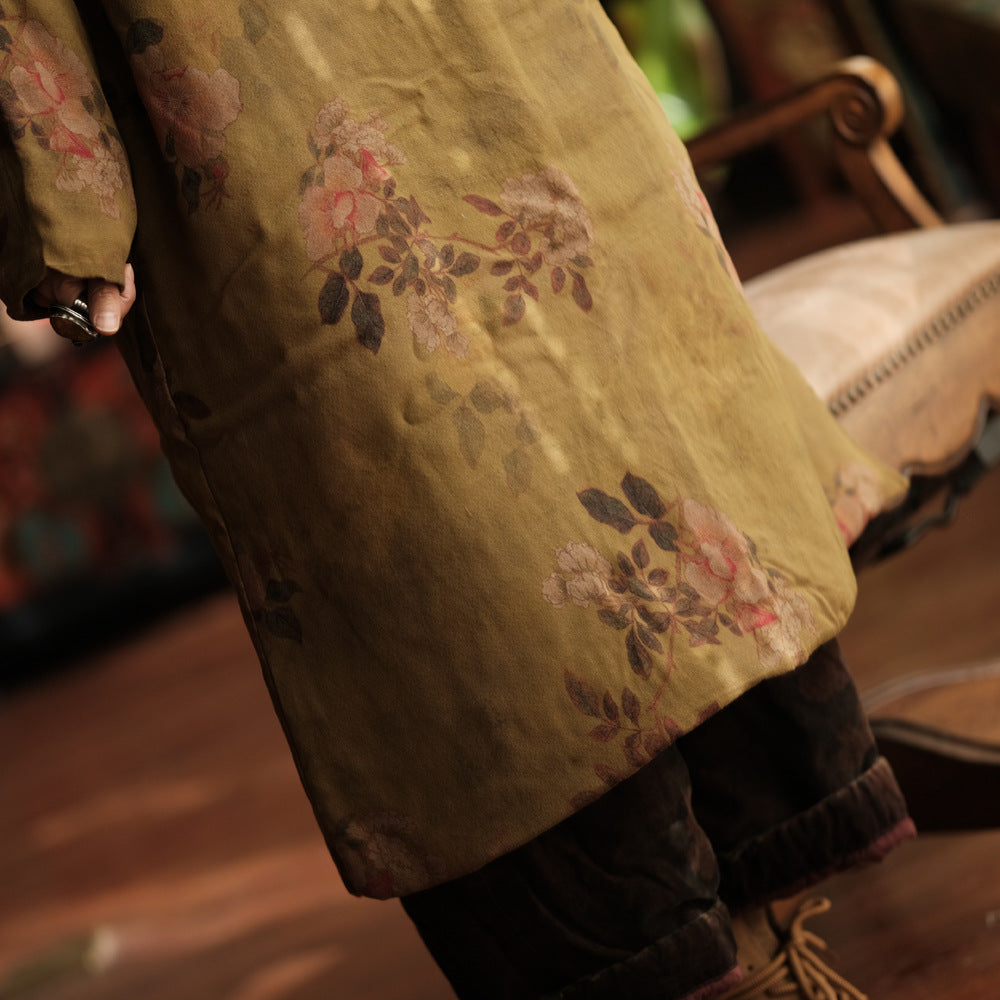 Vintage Bloom Düğme Detaylı Elbise-Tunik