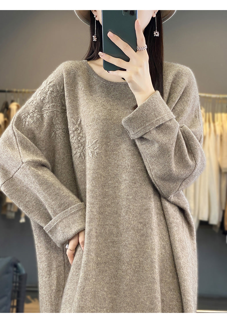 Flora Wool Midi Elbise
