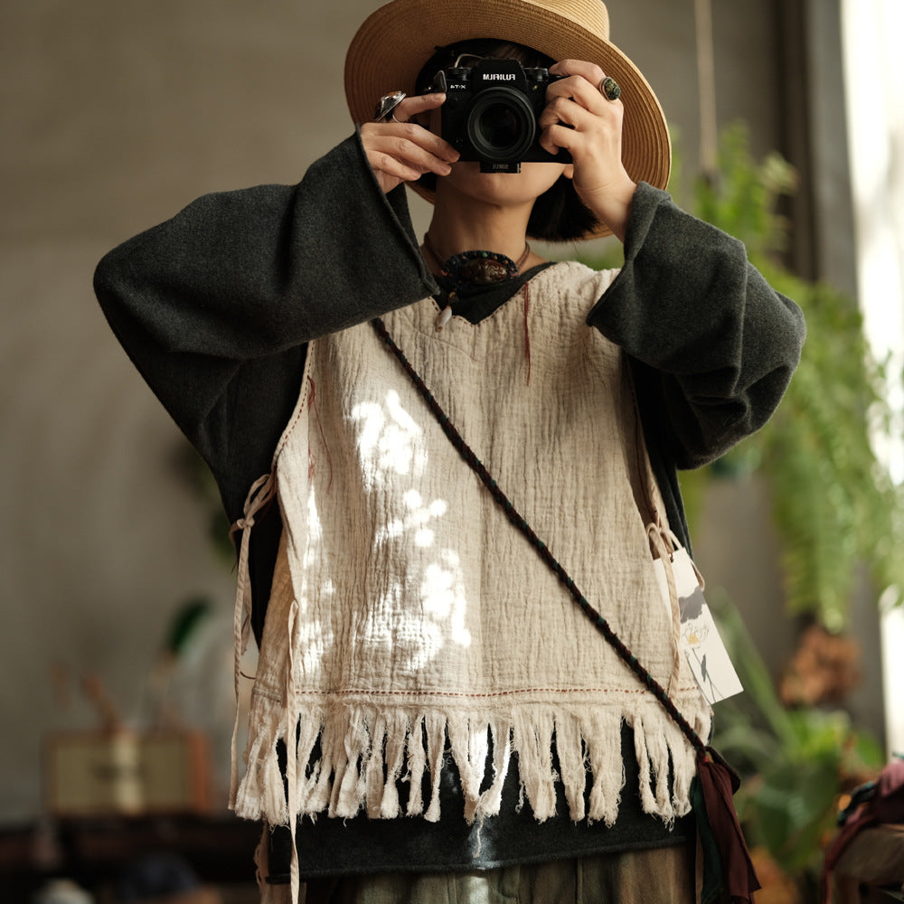 Boho Breeze Keten Bluz