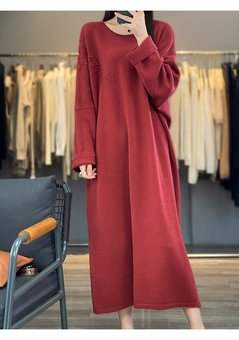 Flora Wool Midi Elbise