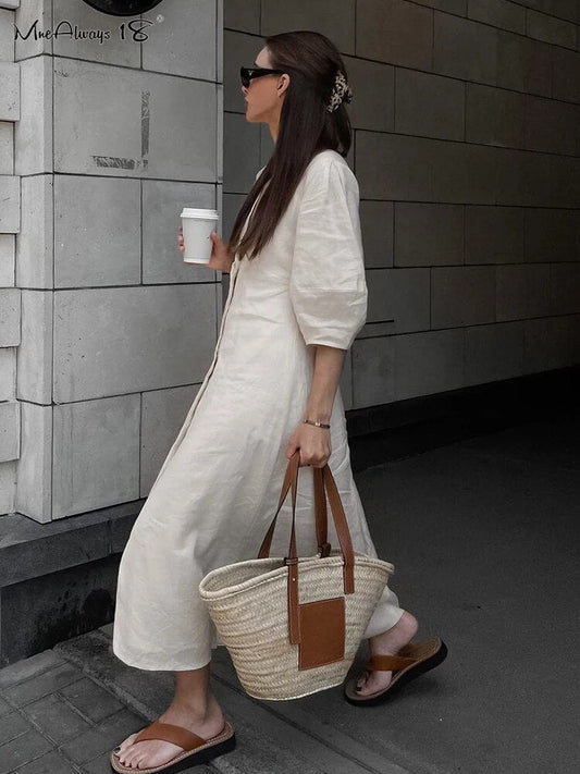 Royal Keten Midi Elbise