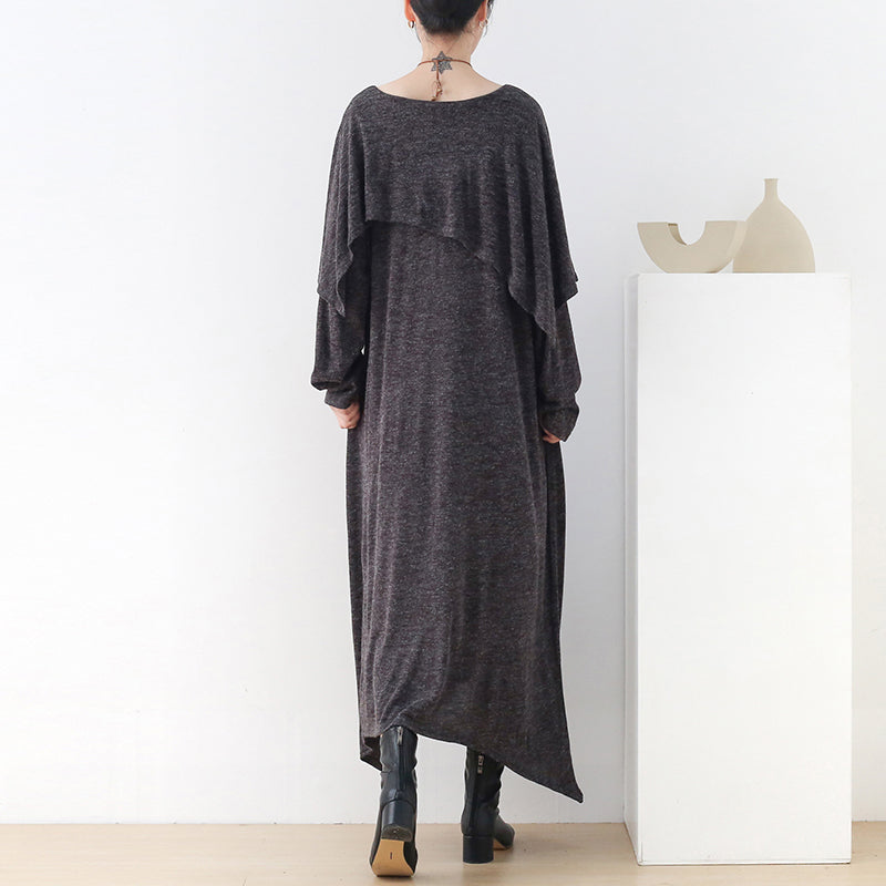 Asimetrik Pamuk Maxi Elbise