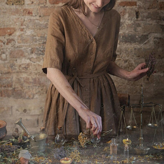 Vintage Aura Maxi Elbise