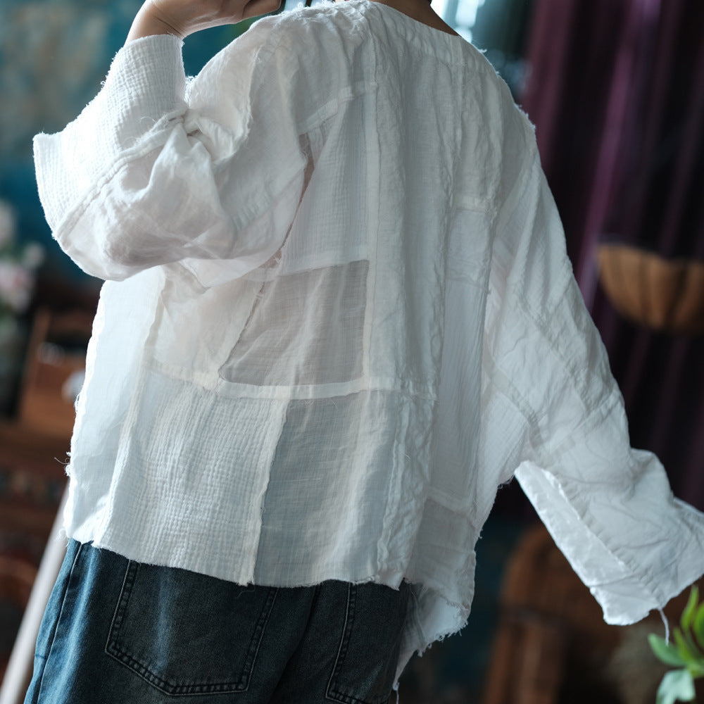 Vintage Patchwork V-Yaka Bluz