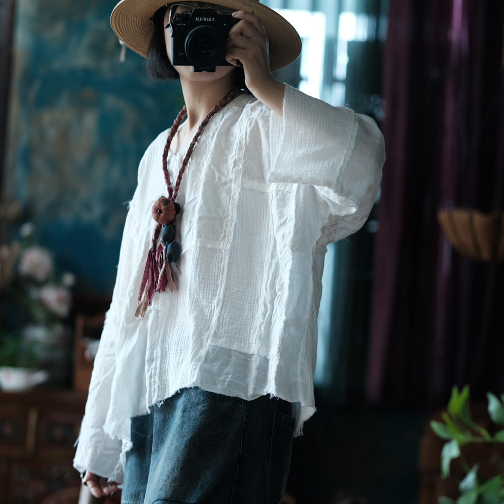 Vintage Patchwork V-Yaka Bluz