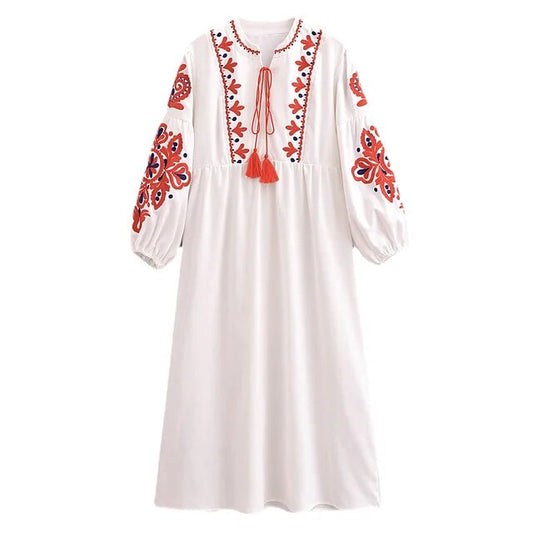 Nakışlı Boho Elbise
