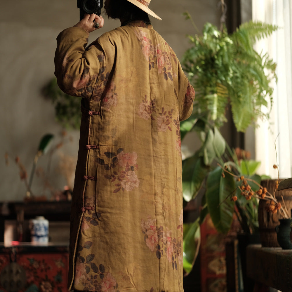 Vintage Bloom Düğme Detaylı Elbise-Tunik